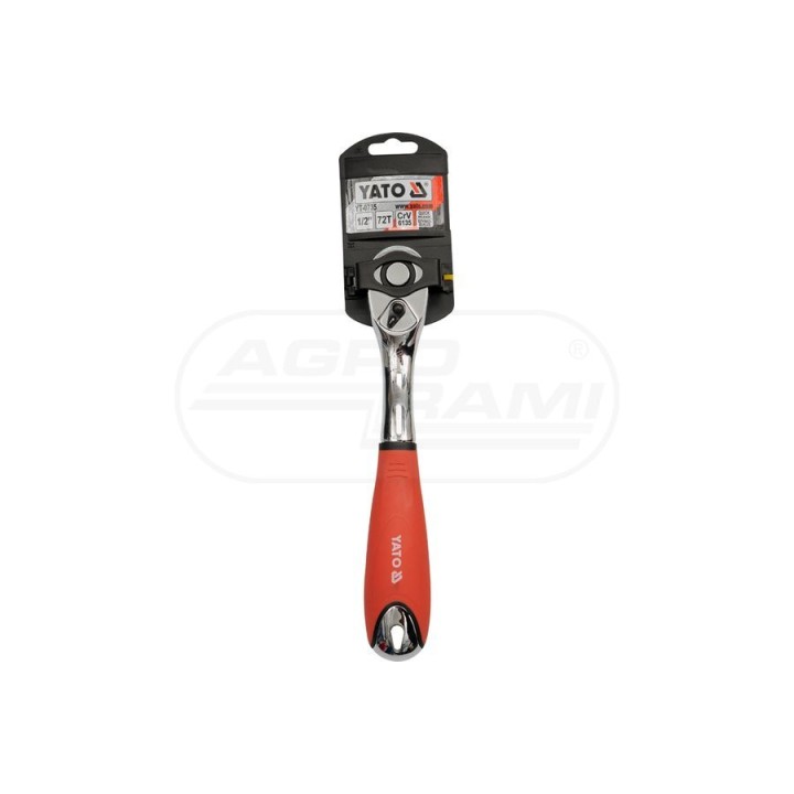 Grzechotka wygięta metalowo-gumowa rękojeść YATO 1/2" YT0735