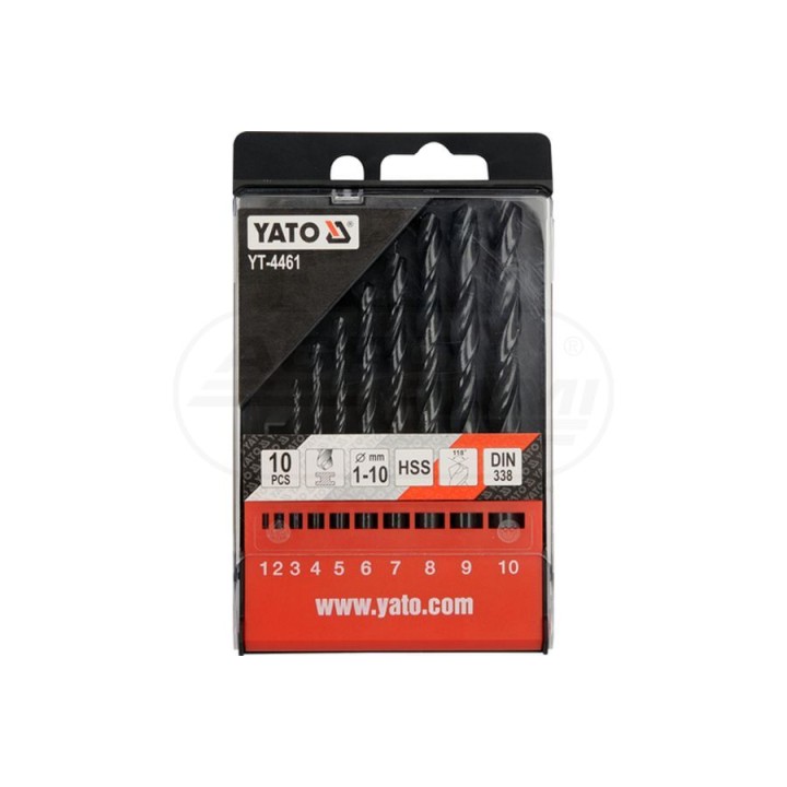 Wiertła do metalu HSS YATO 1-10 mm 10 sztuk YT4461