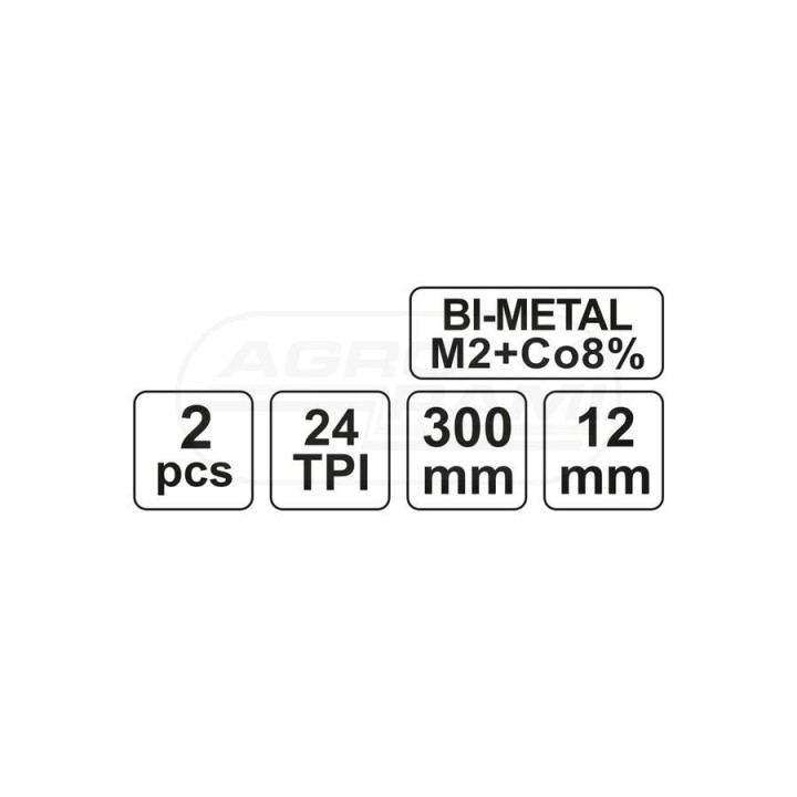 Brzeszczot do metalu BIMETAL-COBALT YATO 300 mm 2 elementowy YT3462