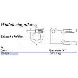 Widłak, B01, bolec QD 1 3/8" Z=6 102-6106, 73328321, 1.05.07, 507010351 WEASLER