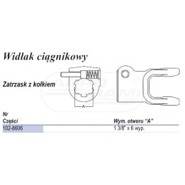 Widłak, AB6/AW22, bolec QD 1 3/8" Z-6 102-8606, 73328382, 507060351, 6.05.07 WEASLER