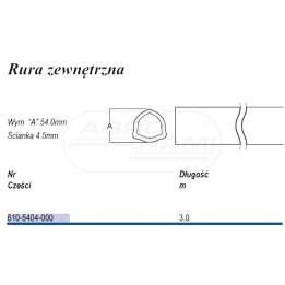 Rura trójkąt D54 zew 610-5404-000, 73328392 , 4817 WEASLER