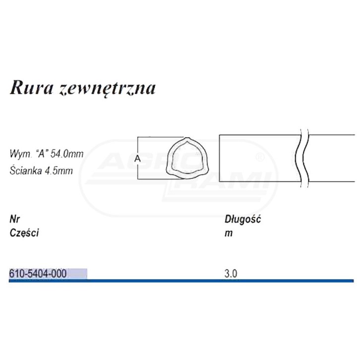Rura trójkąt D54 zew 610-5404-000, 73328392 , 4817 WEASLER