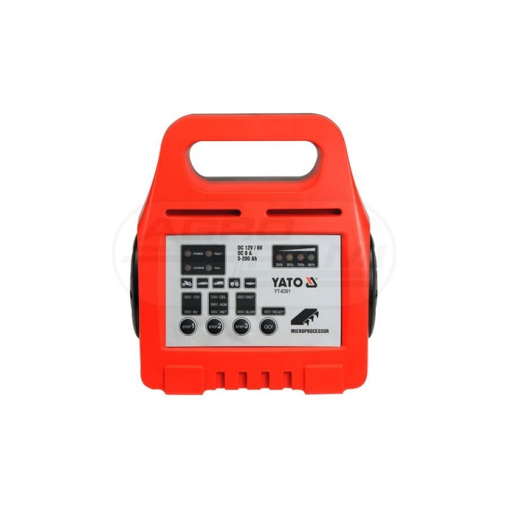 Prostownik elektroniczny YATO 45455V 8A 5-200Ah YT8301