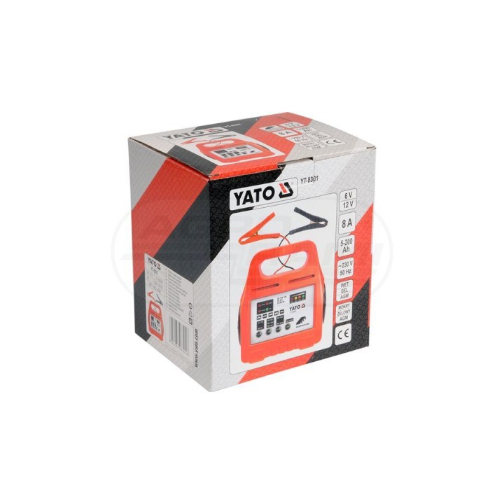 Prostownik elektroniczny YATO 45455V 8A 5-200Ah YT8301