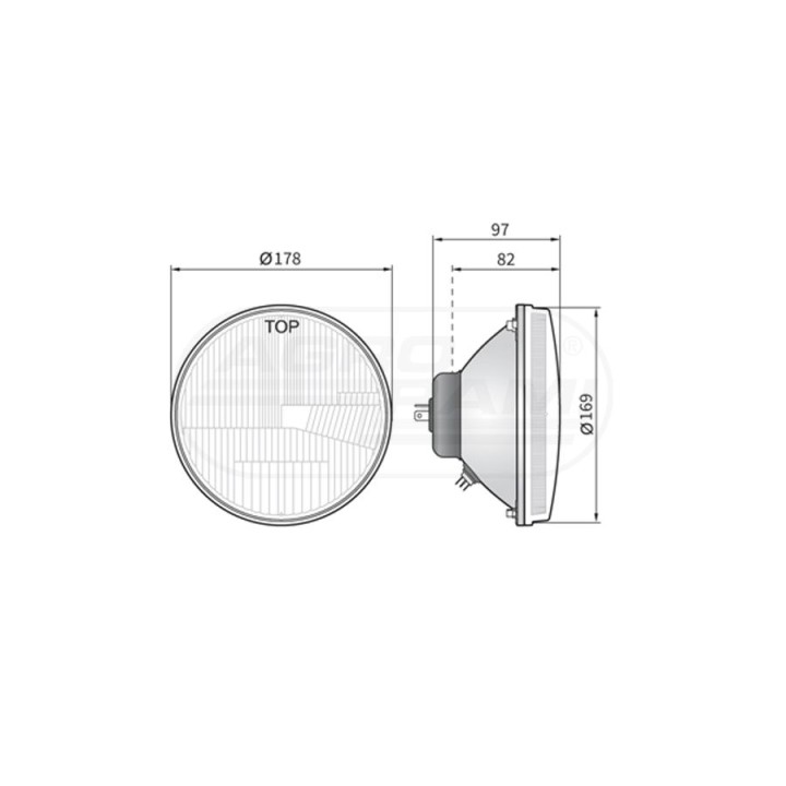 Element optyczny do Skoda 105, typu H4 RE.13811 WESEM