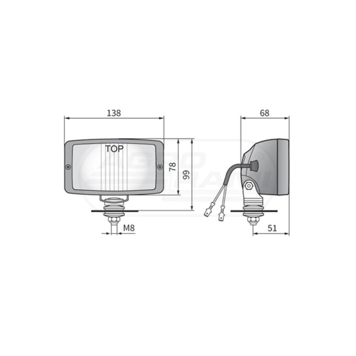 Lampa robocza FF H3 12V LPR6FF.46410 WESEM