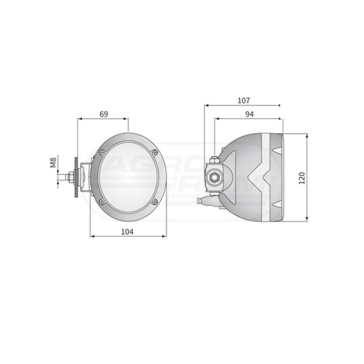 Halogenowa lampa robocza boczna H3 LOR4.39040 WESEM
