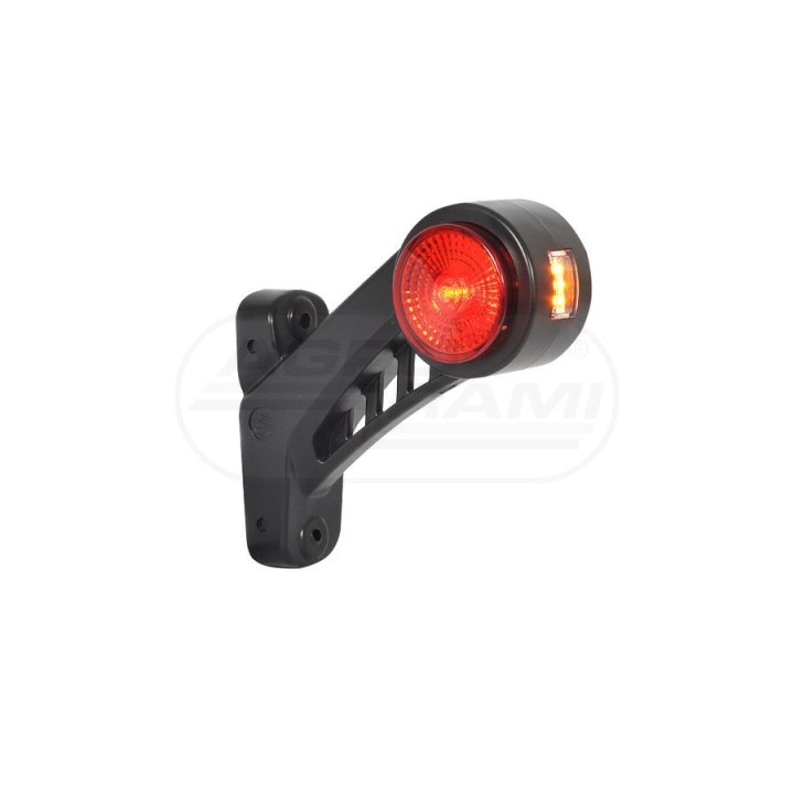 Lampa zespolona obrysowa przednio-tylna i pozycyjna boczna prawa, 12V-24V + przewody 27cm LgY-S 0,75mm2, diody 577BCP, W77.2RF W
