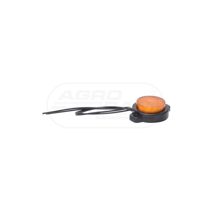 Lampa pozycyjna boczna, jednofunkcyjna, 12V-24V + przewody 22cm LgY-S 0,75mm2, diody 654, W24RR WAŚ