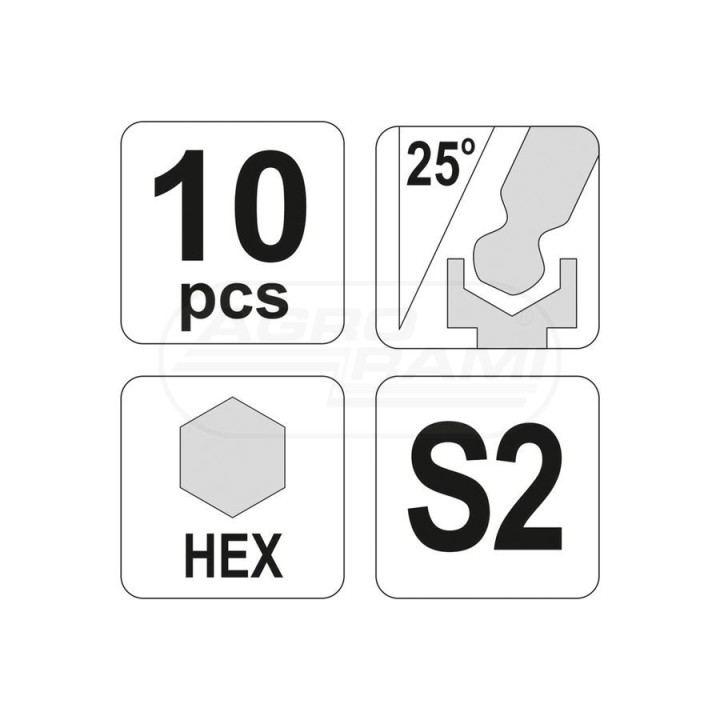 Zestaw kluczy imbusowych powlekanych HEX YATO 10 elementów YT0561