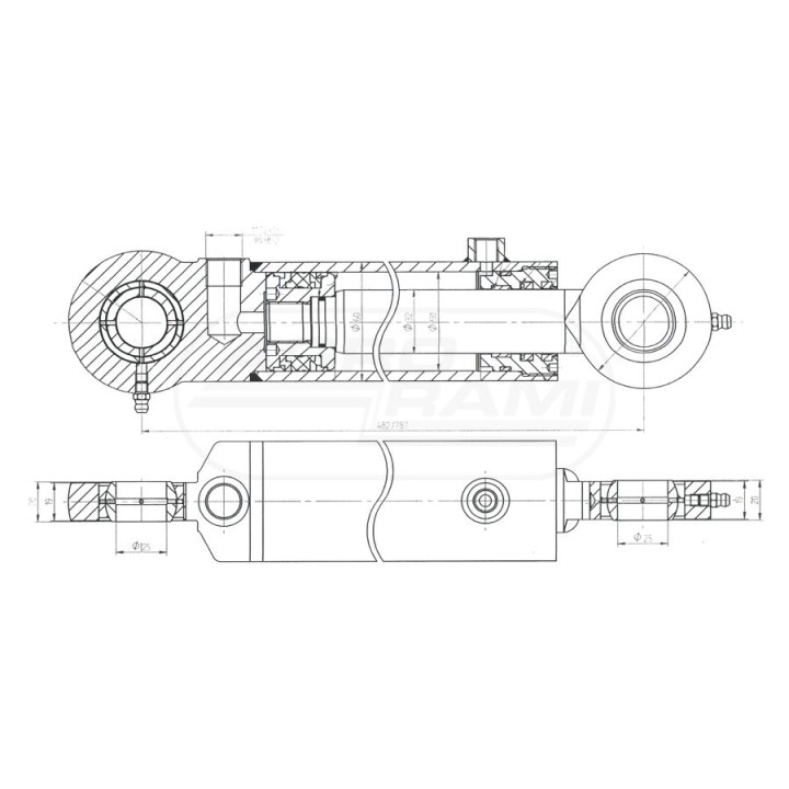 Cylinder wspomagania CJ2D-P-32/305W 86409904 Skrawmet