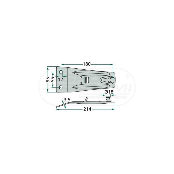 Trzymak noża DEUTZ, Dł-214, Sze-95, Otw-12, Odległość otworów-55 16500771