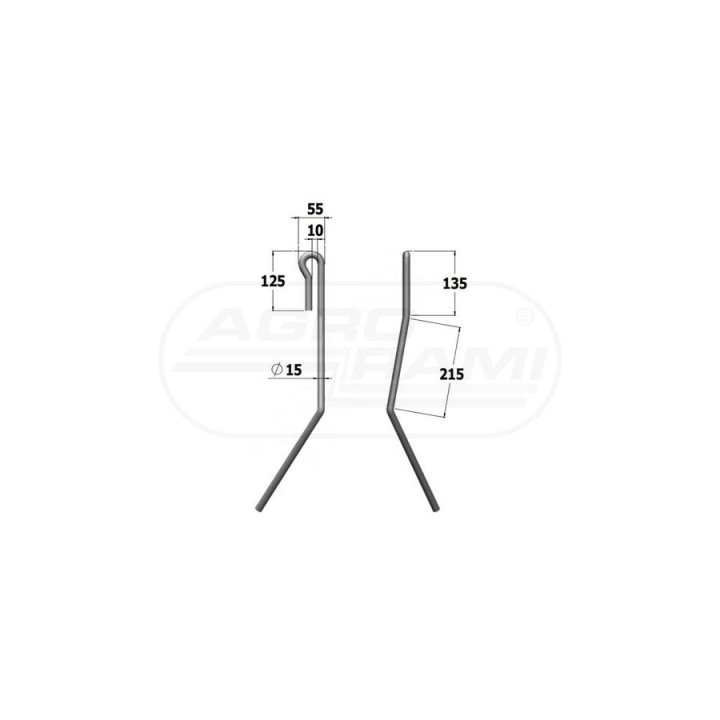 Palec zagarniacza 15mm prawy 966988, 10.ST-A27, 963243 INDUSTRIEHOF