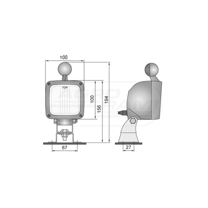 Lampa robocza z wbudowanym złączem AMP  z wyłącznikiem LKR5FF.46593 WESEM