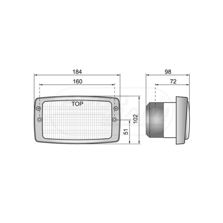 Lampa robocza ZETOR  H3 184x102 LPR8.27278 WESEM