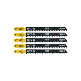 Brzeszczot do wyrzynarki typ T, 8 TPI do drewna YATO 5 elementowy YT3402