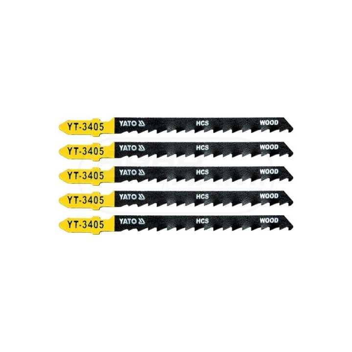 Brzeszczot do wyrzynarki typ T, 6 TPI do drewna YATO 5 elementowy YT3405