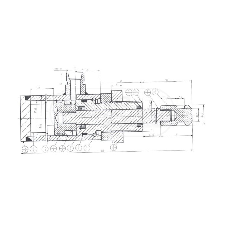 Siłownik hydrauliczny 405050100000 Skrawmet