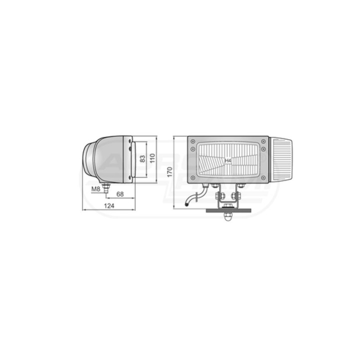 Reflektor H4 lewy REPR1.24258 WESEM