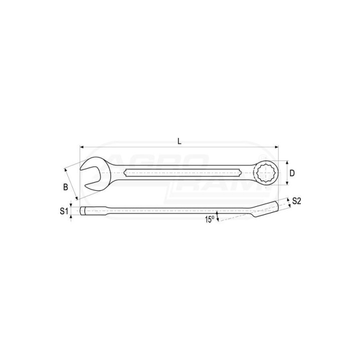 Klucz płasko-oczkowy YATO 5/8 cal YT4876