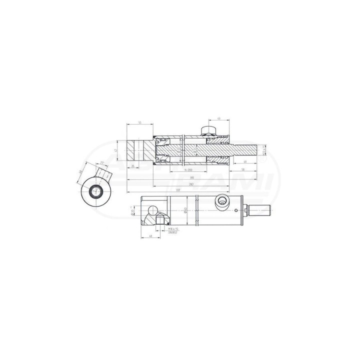 Siłownik CJS-07-18/63/32/210 7002477M91, 7001943 Skrawmet