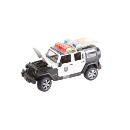 Jeep Wrangler Rubicon z figurką policjanta i z modułem świetlno-dźwiękowym Bruder 02526 02526 POLICYJNY BRUDER