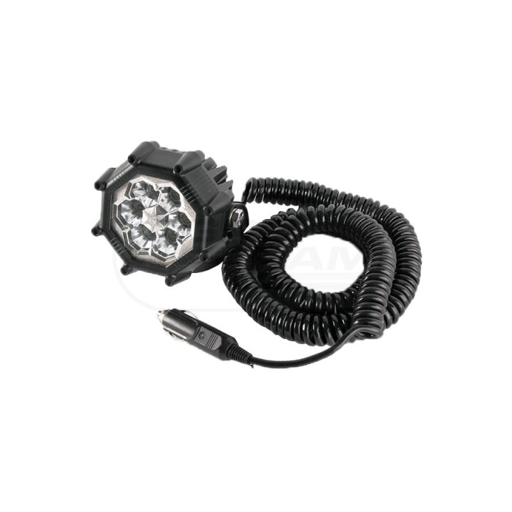 Lampa robocza HOR73, diodowa 12/24V (przewód spiralny 8m, wtyczka do zapalniczki,magnes) LRD 980 HORPOL