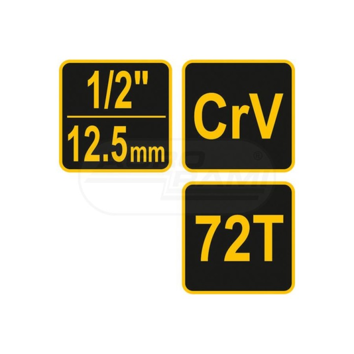 Grzechotka powlekana 1/2" CrV 72 Zęby (VOREL) 53577 Vorel
