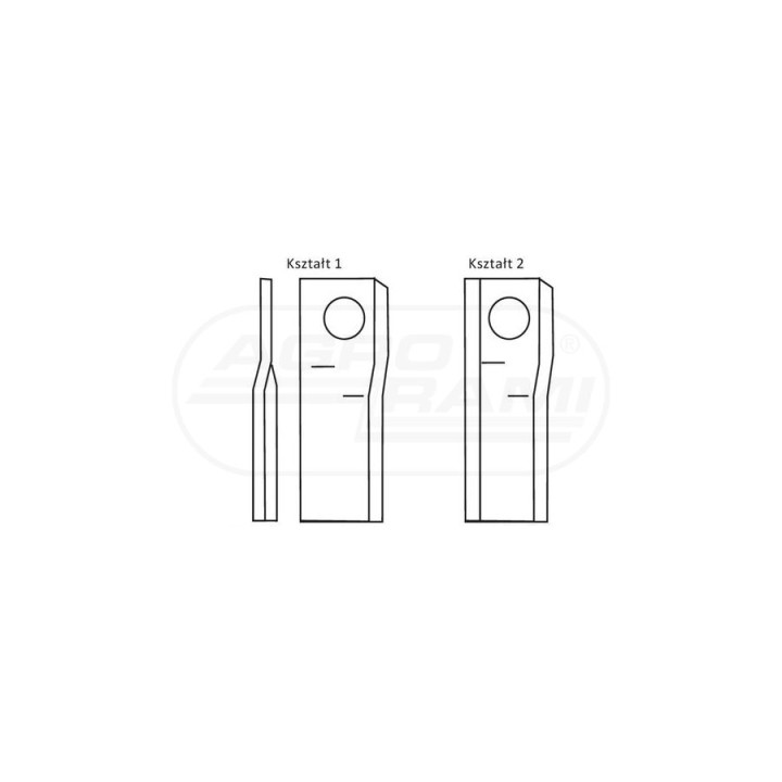 Nożyk zwichrowany 108x49x3 Fi 21 mm - paczka 25 sztuk RF108/3 PRAWY GERPOL