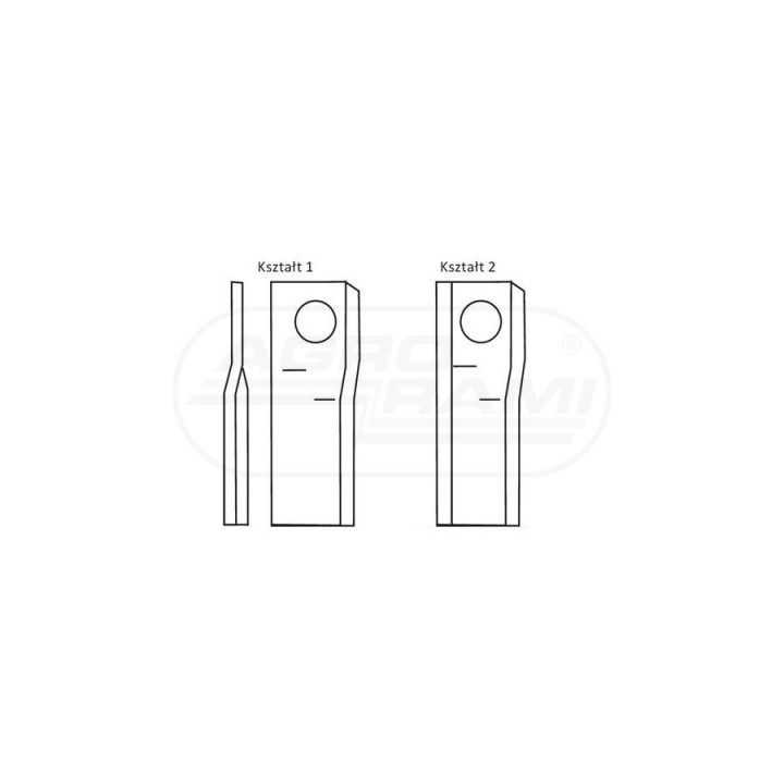 Nożyk lewy 120x48x4 Fi 18,5 mm - paczka 25 sztuk R-111724 GERPOL
