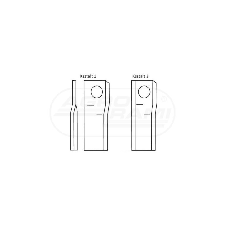 Nożyk zwichrowany  107x46x4 Fi 18,25 mm - paczka 25 sztuk R-55903310 PRAWY GERPOL