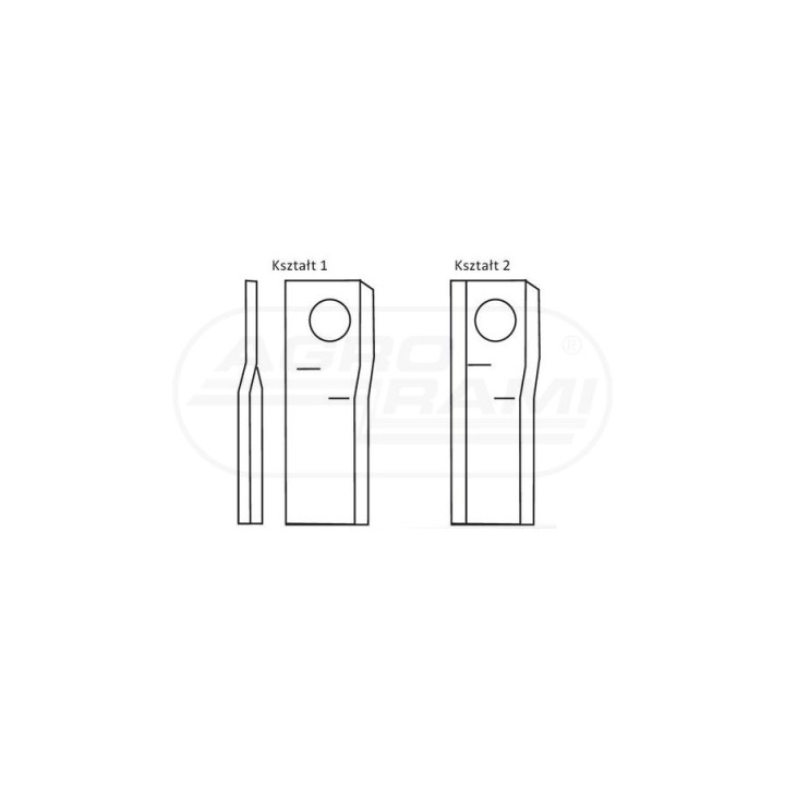 Nożyk zwichrowany 107x46x4 Fi 18,25 mm - paczka 25 sztuk R-55903210 LEWY GERPOL