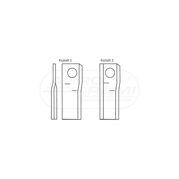 Nożyk prawy 120x48x4 Fi 18,5 mm - paczka 25 sztuk R-111725 GERPOL