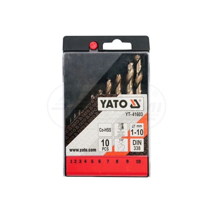 Zestaw wierteł do metalu CO-HSS YATO 1-10 mm 10 elementowy YT41603