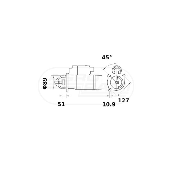 ROZRUSZNIK Z REDUKTOREM 62/930-54 , 930-207 12V 3.2 KW Z-9 ISKRA / MAHLE / LETRIKA MS272 , MS18 , MS352 1133958R1, 121905A1