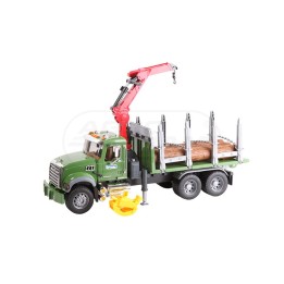 Ciężarówka do przewozu drewna z HDS Mack Bruder 02824 BR02824 BRUDER