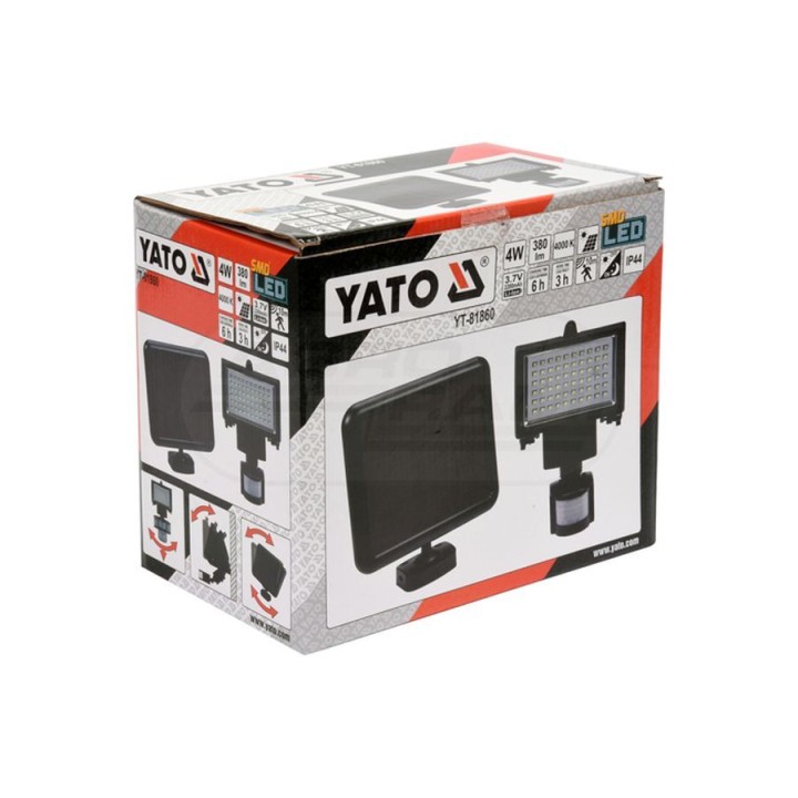 Reflektor LED solarny czujnikiem ruchu YATO YT81860