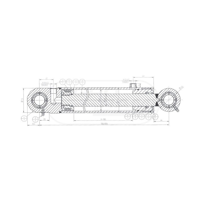 Cylinder CJ-S192-63/36/300      WSPOMAGANIE PODN. 6-CYL. 89409402, 64901187 Skrawmet
