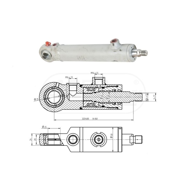 Cylinder CJ2F-40/22/160Z PRZEKŁADNIA BEZSTOPNIOWA 5040995140 Skrawmet