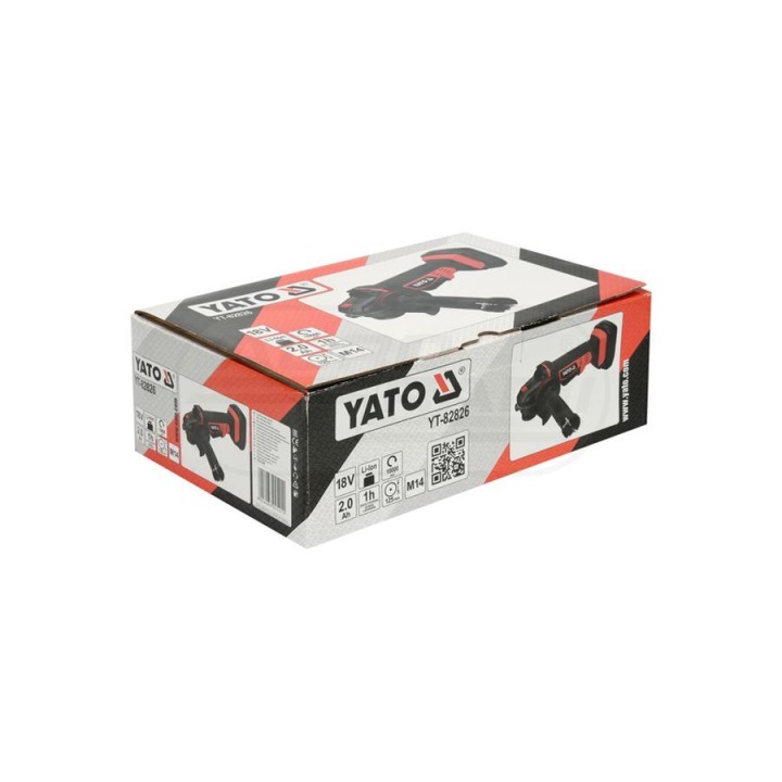 Szlifierka kątowa zestaw z baterią + ładowarka YATO 2,0Ah YT82826