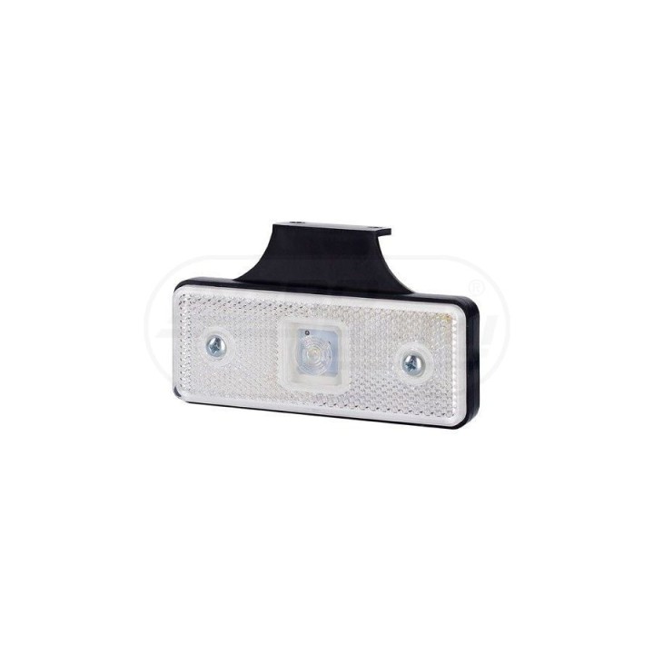 Lampa obrysowa prostokątna z diod 12/24V Biała z wieszakiem mocowanie za lampą LD160 HORPOL