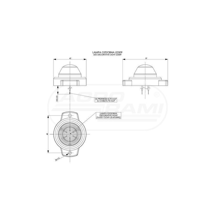 Lampa ozdobna niebieska LD 509 HORPOL