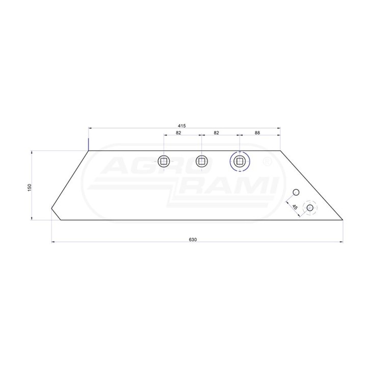 Lemiesz niekompletny prawy 1150512500 AGRO-INTERSTAR
