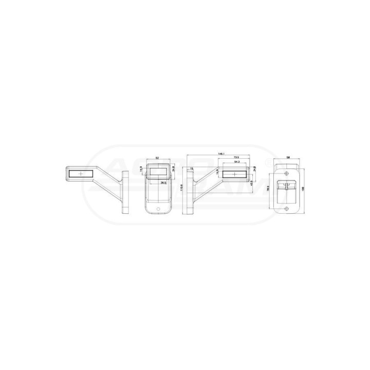 Lampa zespolona pozycyjna przednio tylno boczna LED PRAWA 1173P, W168.5 WAŚ