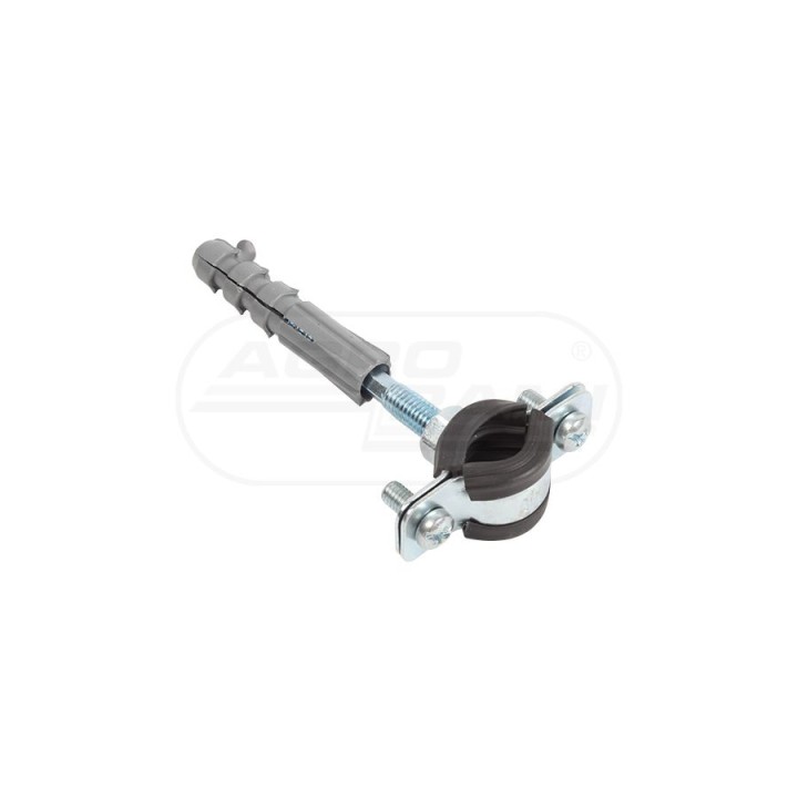 Uchwyt rurowy 2-śrubowy z wkładką gumową 3/8"  URGU2-3/8"
