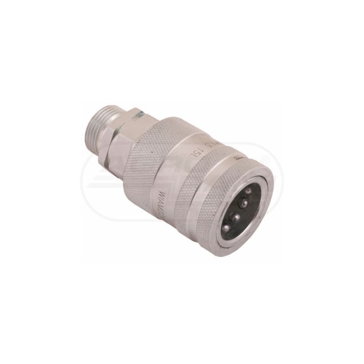 Szybkozłącze hydrauliczne gniazdo z eliminatorem ciśnienia M22x1,5 gwint zewnętrzny EURO PUSH-PULL 9100822G ISO 7241-A WARYŃSKI