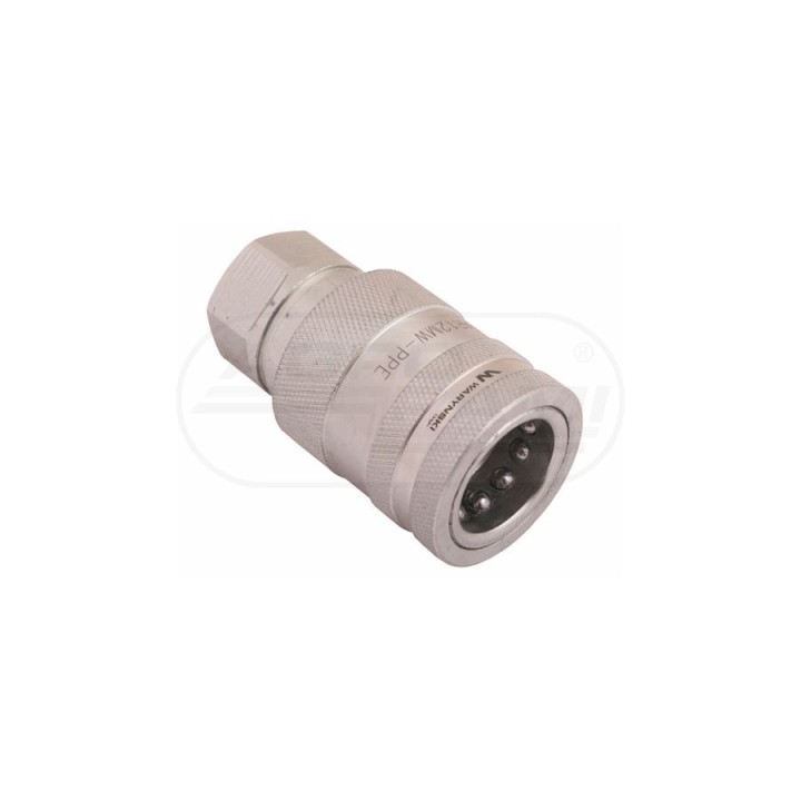 Szybkozłącze hydrauliczne gniazdo z eliminatorem ciśnienia gwint wewnętrzny EURO G1/2" BSP ISO 7241-A WARYŃSKI Waryński