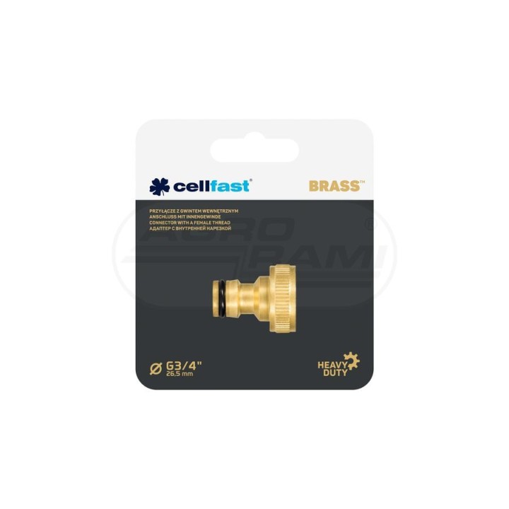 Przyłącze z gwintem wewnętrznym BRASS™ G3/4” (26,5 mm) 52-850 Cellfast