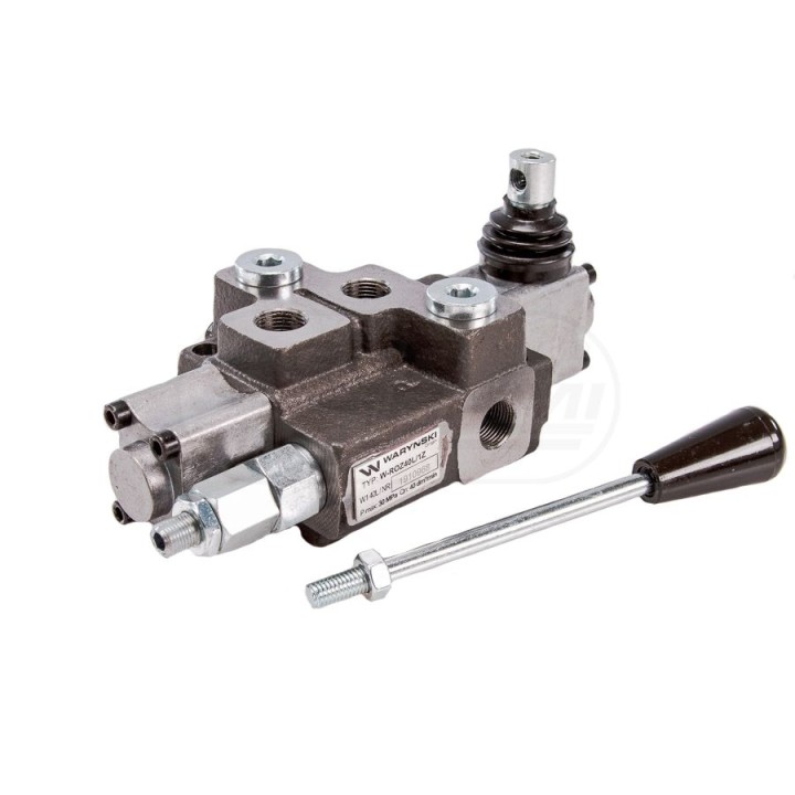Rozdzielacz hydrauliczny 1-sekcyjny max przepływ 40L z zatrzaskiem W-ROZ40L/1Z WARYŃSKI Waryński